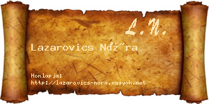 Lazarovics Nóra névjegykártya